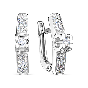 Серьги из белого золота с бриллиантами